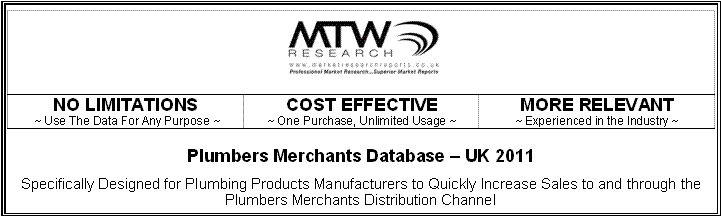 list of Plumbers Merchants in the UK for database and mailing list purposes with free sample